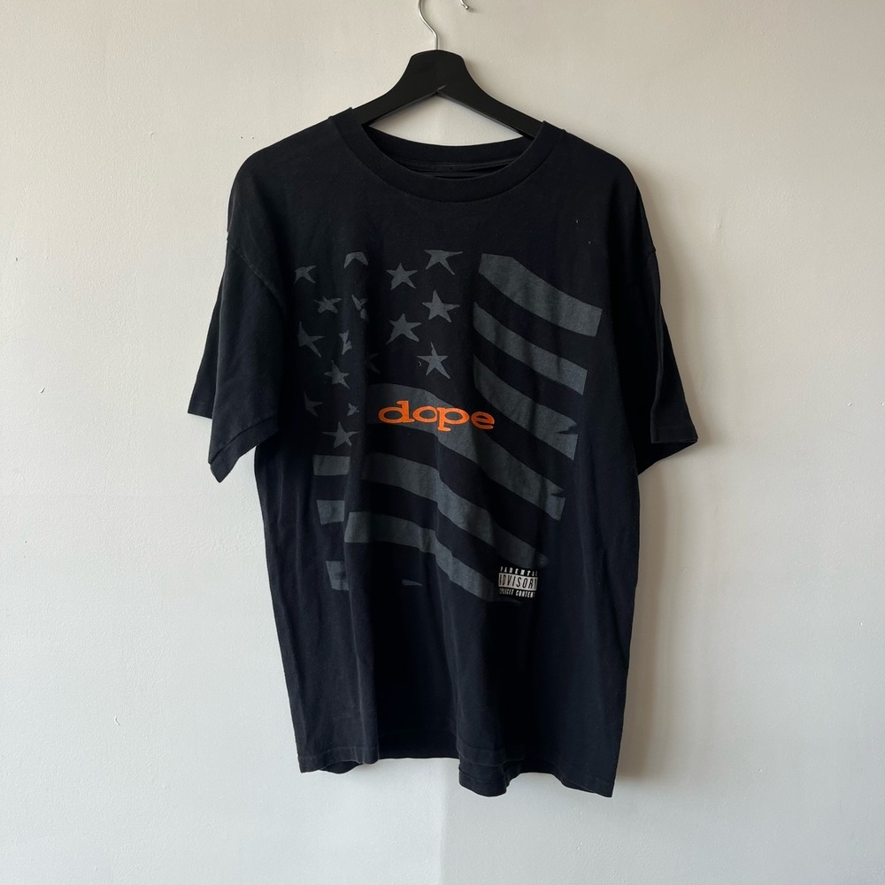Dope Shirt‎ Mens Medium American Flag Parental Advisory Revolution Nu Metal Tee